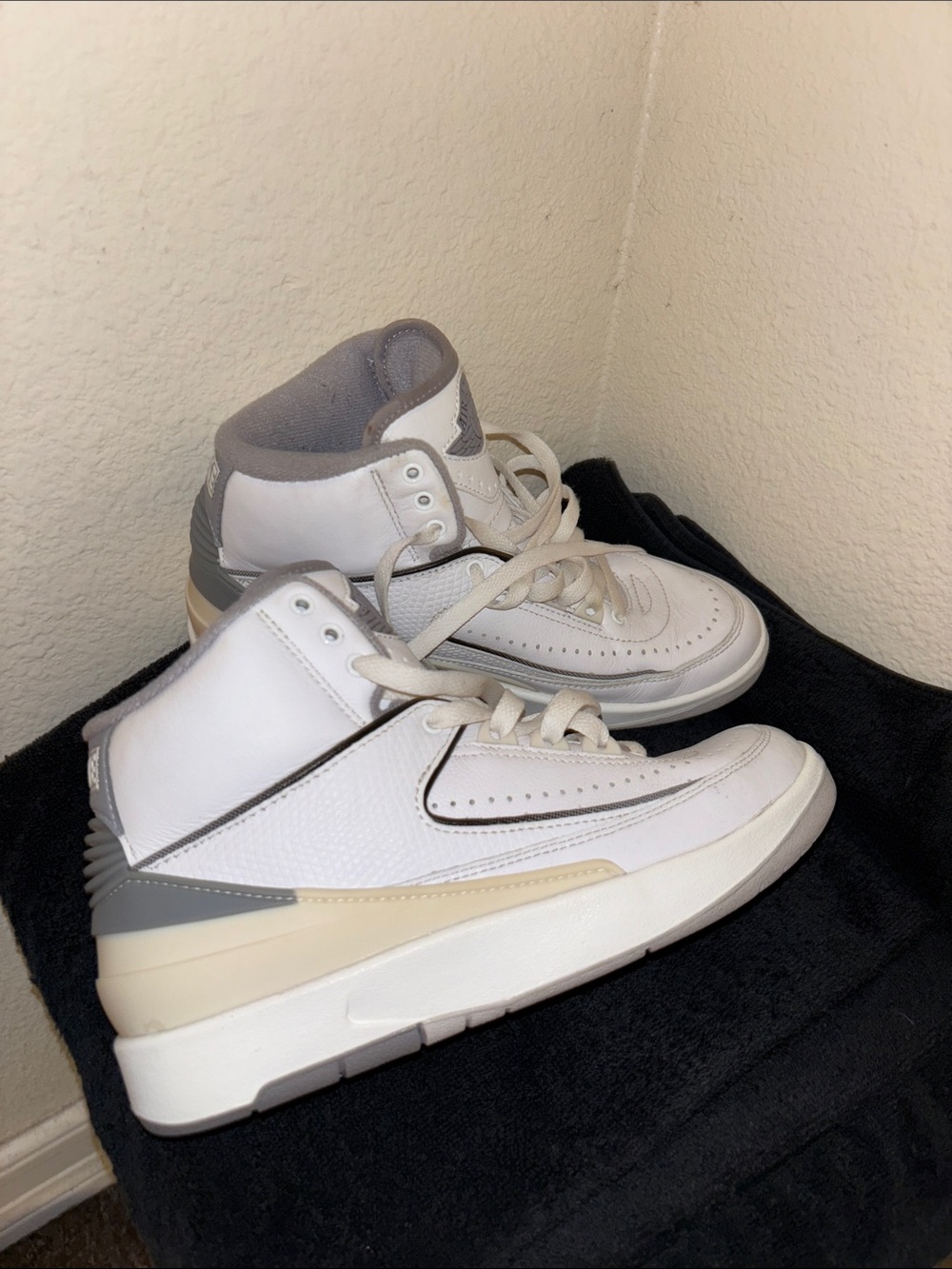 White and Gray High Top Sneakers